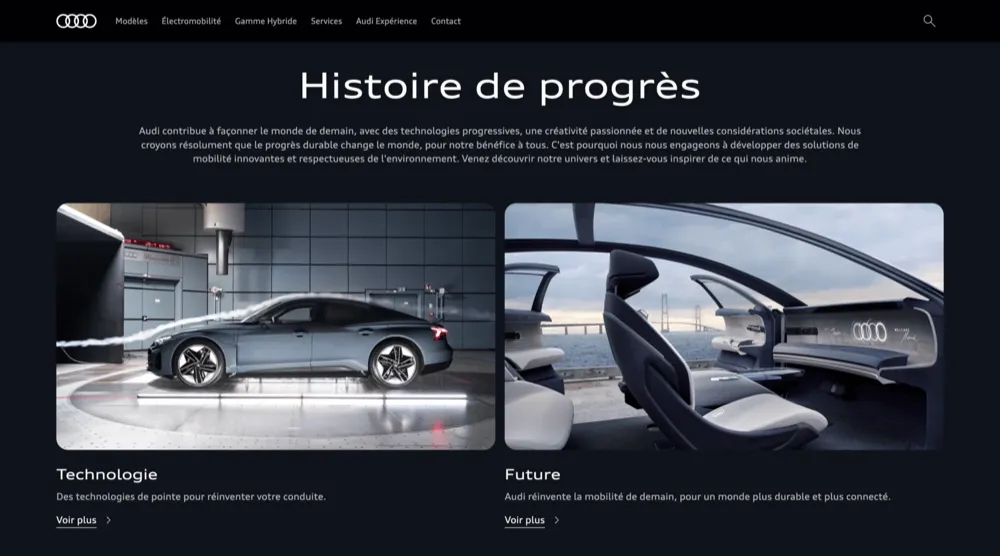 Projet Audi — page éditoriale